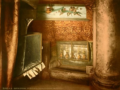 Interior of the grotto of the Church of the Nativity in Bethlehem by Swiss Photographer
